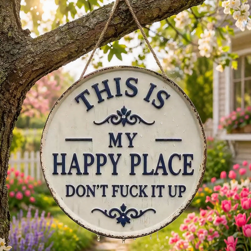 Happy Place – Vintage Statement Metal Sign