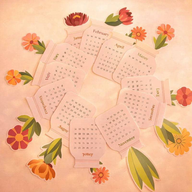 2026 Floral Desk Calendar
