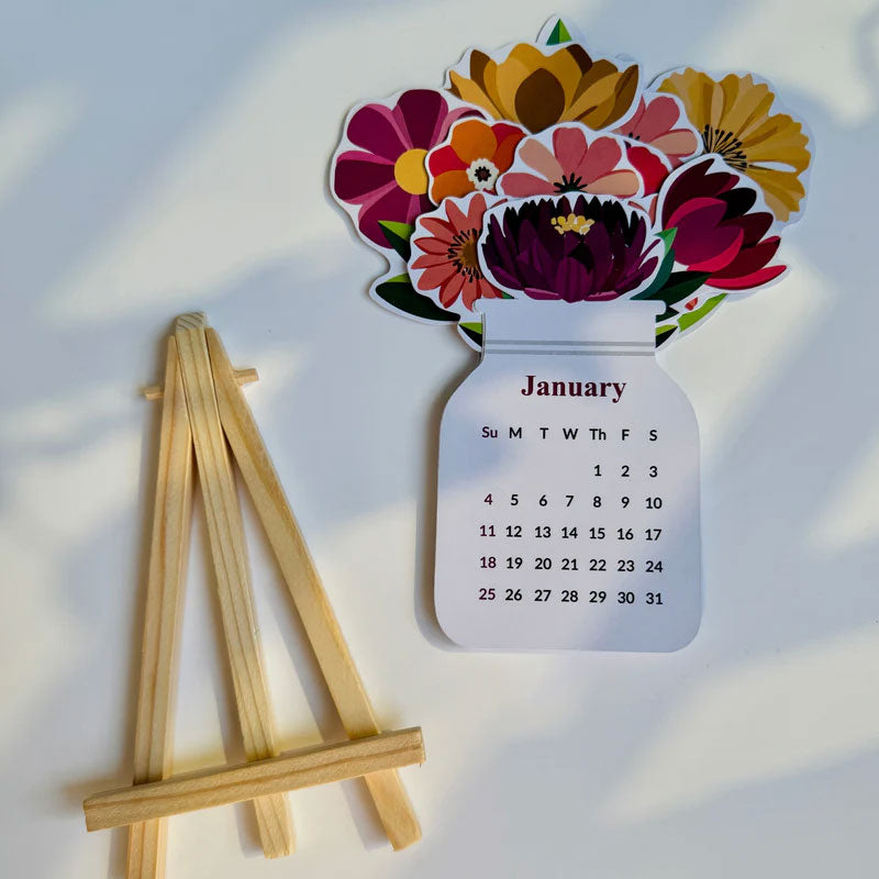 2026 Floral Desk Calendar